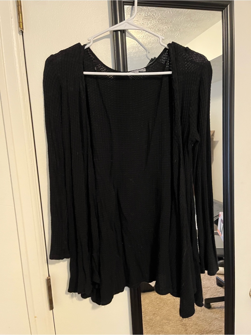 Charlotte Russe Black Open Knit Cardigan